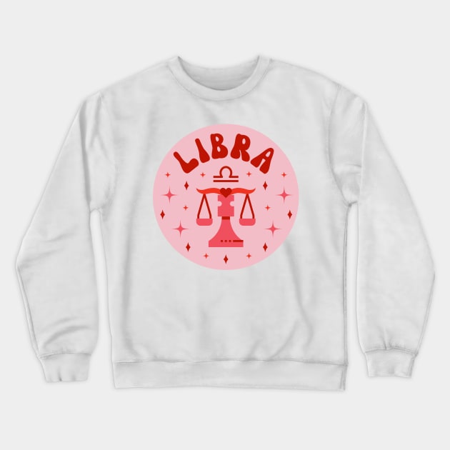 Libra Zodiac Sign Crewneck Sweatshirt by groovyfolk